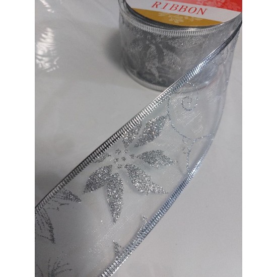 Лента декоративная с проволочным краем 5 см*2,7 м